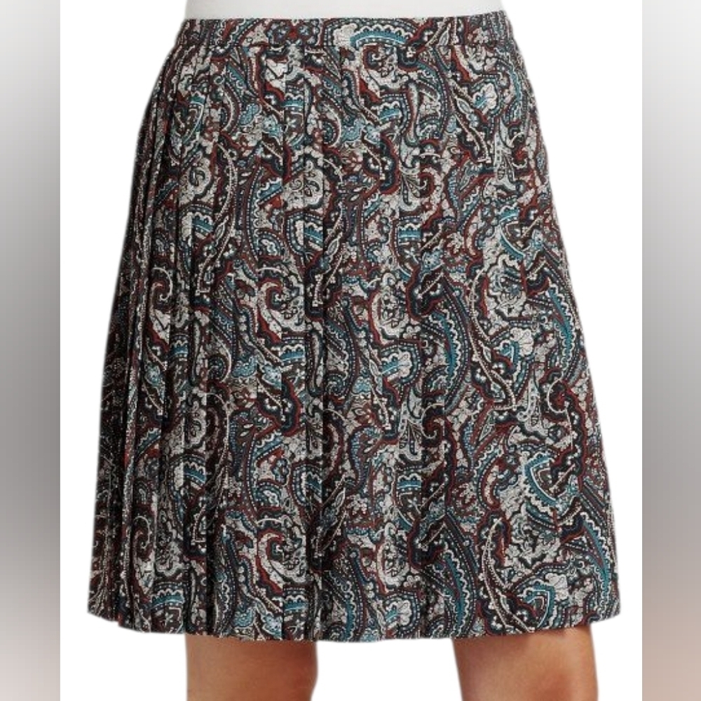 Lavia 18 Made in Italy Pleated Paisley Skirt NWT | Size 48 - Picture 1 of 6